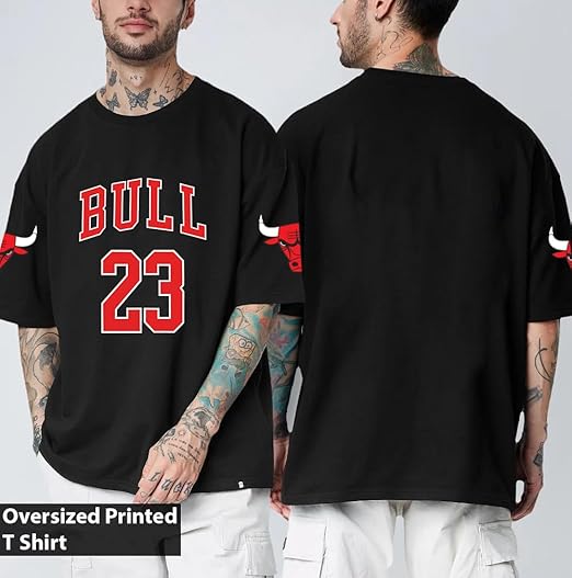 Buy Benny Brooks Mens Black Cotton Graphic Printed Oversized t